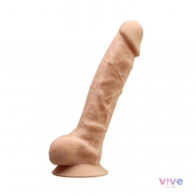 Silexd modelo 1 pénis realista com vibração 21,5 cm natural
