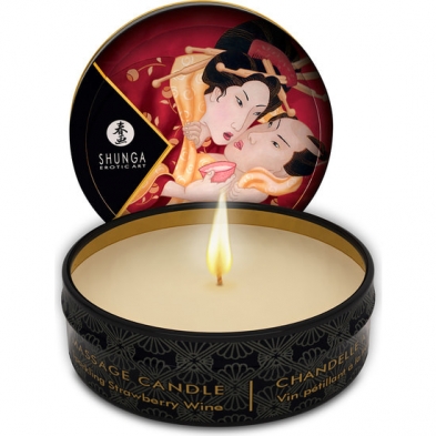 Candela da massaggio alla fragola Shunga 30 ml