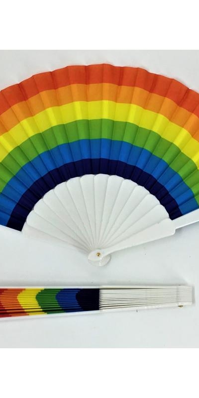 ABANICO PLÁSTICO BANDERA LGBT+ Leque de plástico com as cores do orgulho LGBT