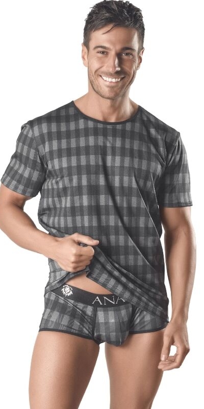ANAÏS-MEN Camiseta a quadri grigi, alta qualità, vestibilità perfetta