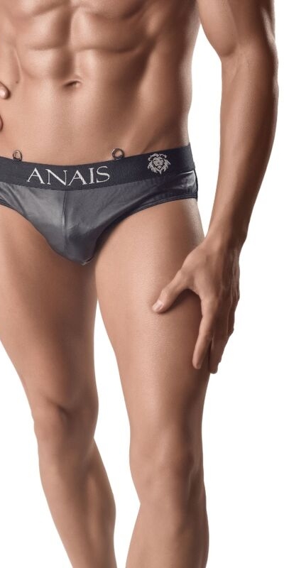 ANAIS MEN  GREY Slip sexy en cuir noir