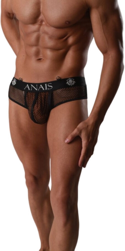 ANAIS MEN ARESBOOST RED String en résille noire pour homme. séduction, confort, ajustement parfait, matériaux de q