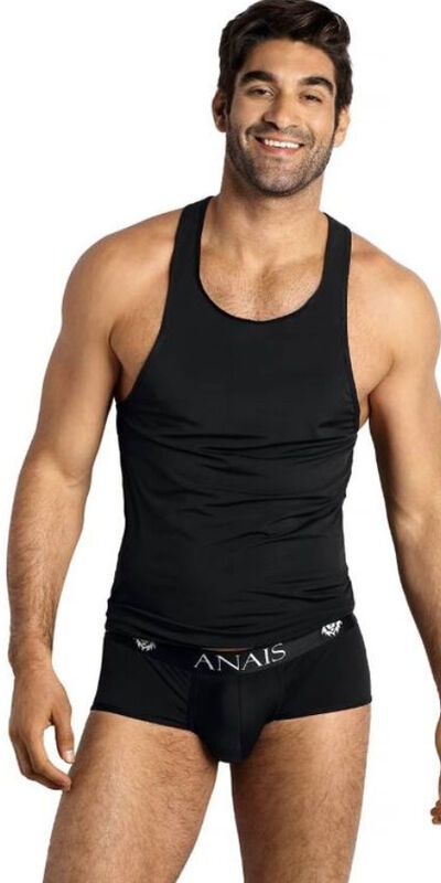 ANÁIS MEN  TIGHT Description : lingerie noire en microfibre douce