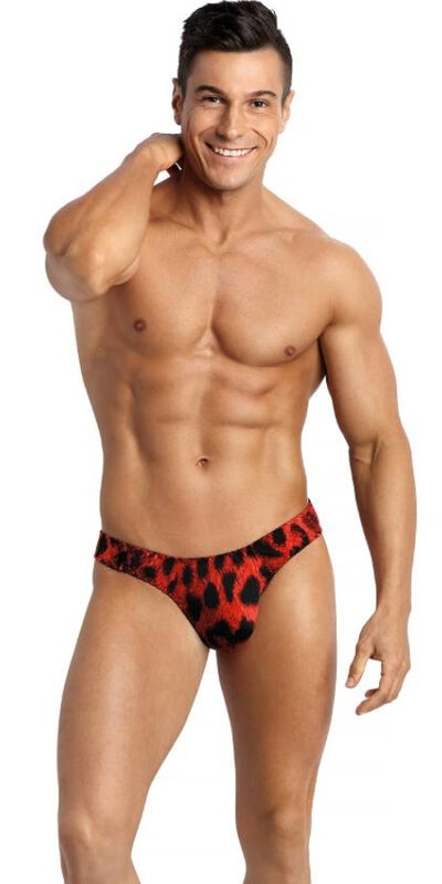 SAVAGE TANGÁ M Lingerie masculine savage en microfibre rouge séduisante.