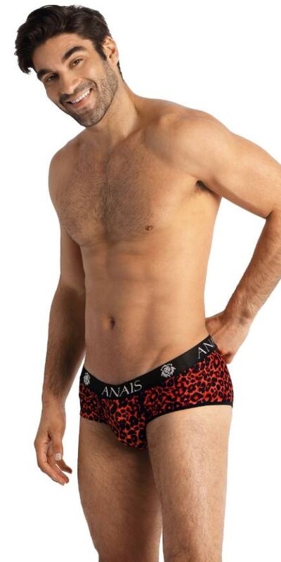ANAIS MEN BOXER Lingerie in microfibra rossa con stampa animalier