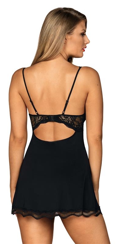 LUVAE CAMISON BLACK  Chemise negro elegante; diseño sensual, tirantes ajustables