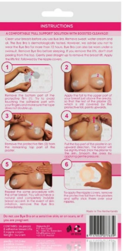 BYE-BRA LIFTING Adesivos realçadores para melhorar a aparência dos seios femininos.