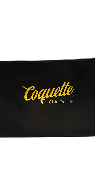 CHIC DESIRE 0 ORGANIZER Elegante beauty case nero con logo dorato, perfetto e sicuro