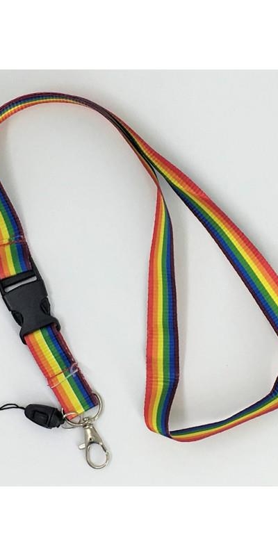 CINTA COLGANTE BANDERA LGBT+ Fita pendente colorida e resistente com bandeira LGBT+