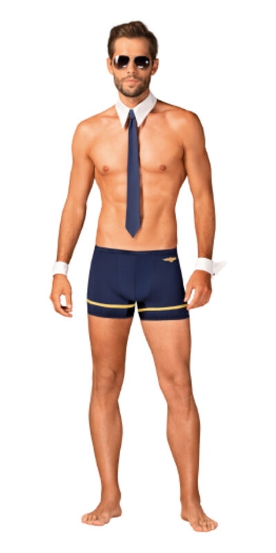SET DE PILOTO Conjunto sensual de piloto: boxers, gravata, óculos