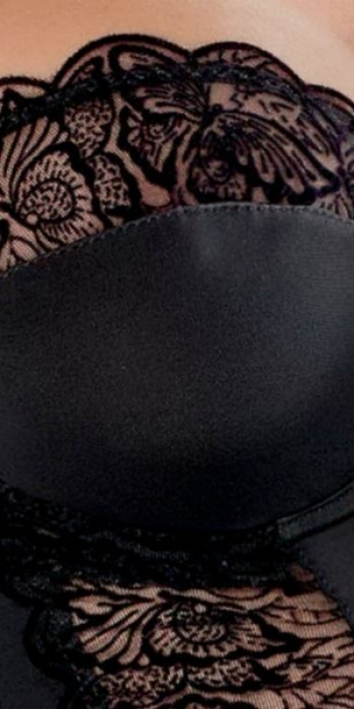 KALIA Chemise negro con bordados, diseño exclusivo y alta calidad