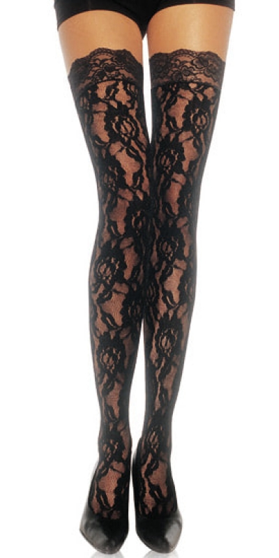 LEG AVENUE SOPHISTICATED Bas dentelle florale