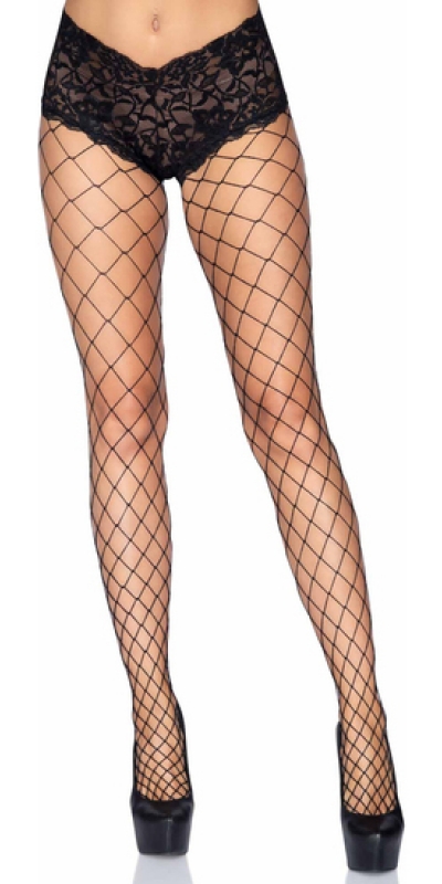 LEG AVENUE GARTER Pantalone leg avenue in rete con shorts in pizzo