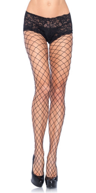 LEG AVENUE GARTER Collant a rete con pizzo, un tocco sexy e taglia regolabile