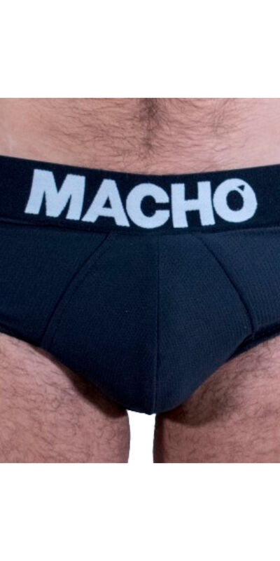 MACHO - MS30NG SLIP NEGRO S Peça de roupa íntima masculina erótica confortável e ajustável.