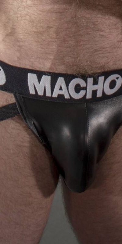 MACHO  STRAP Jockstrap sensual de polipiel elástica con colores audaces