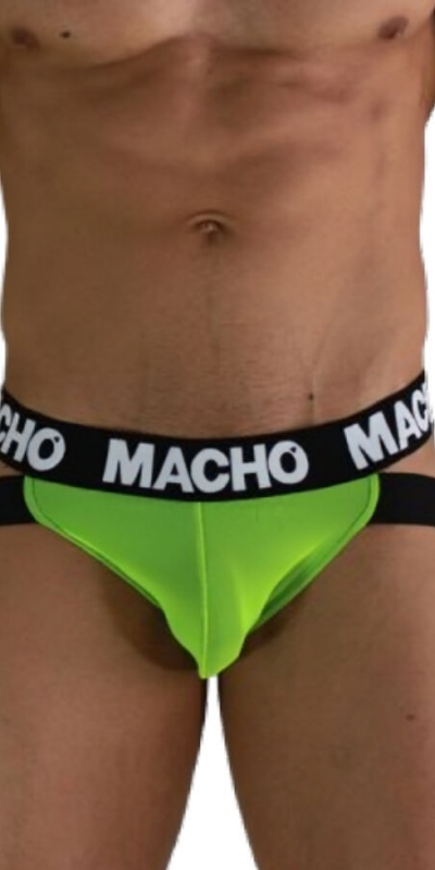 MACHO - MX28FA JOCK VERDE NEON Jockstrap innovant, soutien, style et confort