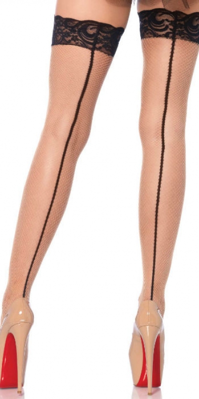 NUDE & Collants résille à jarretelles