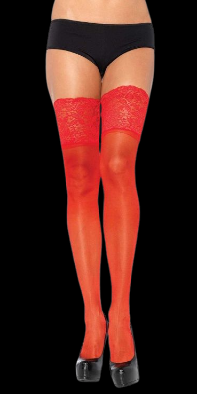 AUTOADHESIVAS Calze rosse autoadesive con pizzo, eleganti e seducenti