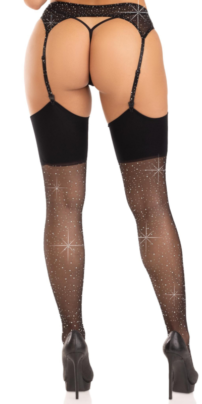 MEDIAS SPANDEX CON DIAMANTES N Collant trasparenti con raffinati strass