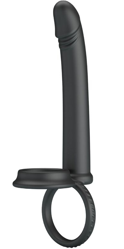 MOSES Anneau en silicone pour double pénétration avec gode de 13 cm