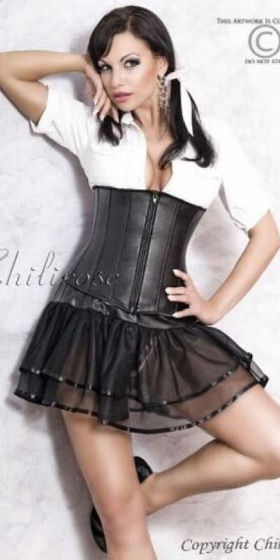 CORSET DE POLIPIEL Nouveau corset en cuir avec poitrine nue idéal à porter