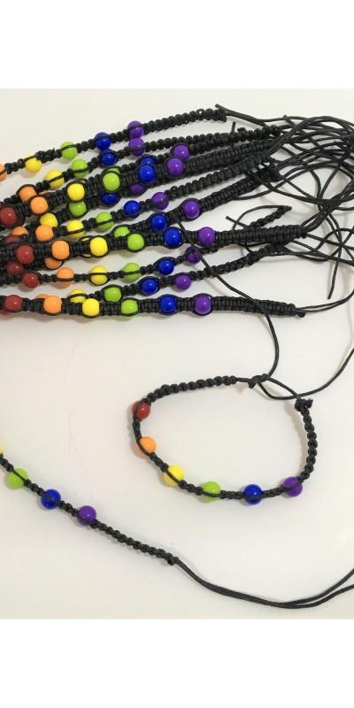 PULSERA HILO REDONDA BANDERA L Bracelet réglable lgbt+ avec des fils de couleurs