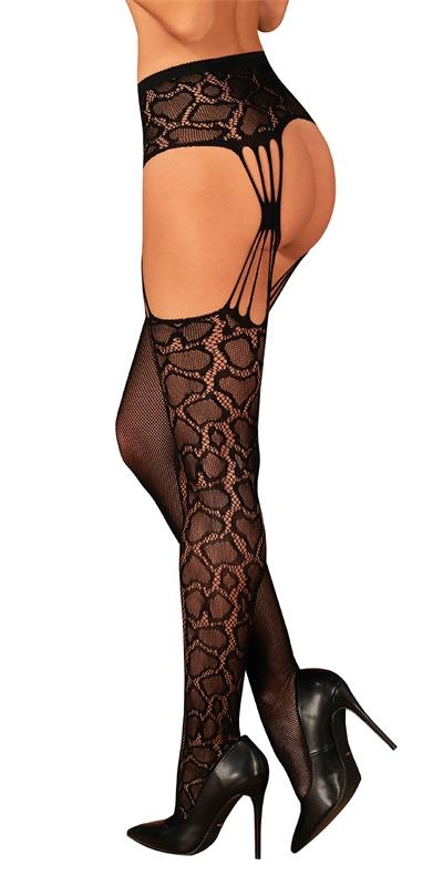 S821 Medias elásticas, nylon, estampado animal print, sensual