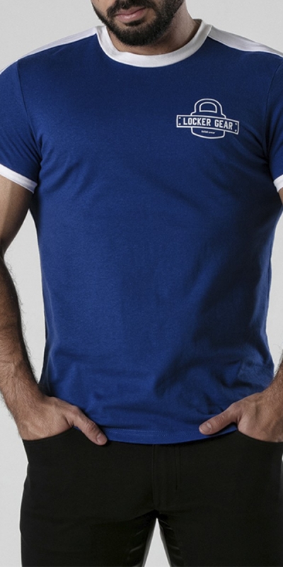 T-SHIRT LKG BLUE Camiseta versátil de algodón, corte clásico, logotipo distintivo