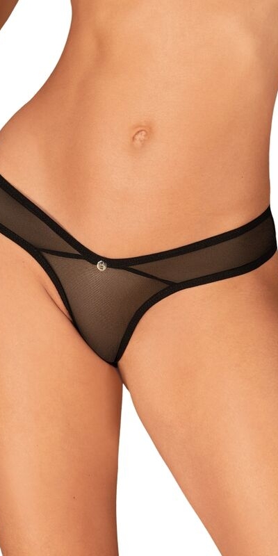 TANGA GLANDEZ XS/S Tanga negro, elegante, suave, versátil y cómodo