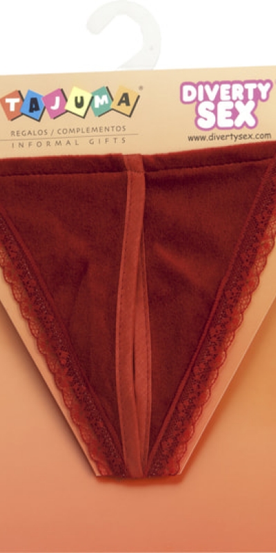 TANGA DE TERCICOPELO Tanga rojo abierto para mujer, ideal para regalar