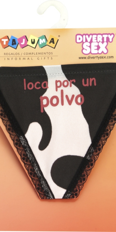 TANGA VACA CHICA LOCA String de vache amusant et confortable, idéal pour les cadeaux.