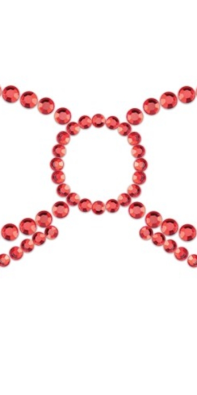 BIJOUX MIMI Cobre mamilos brilhantes em forma de laço.