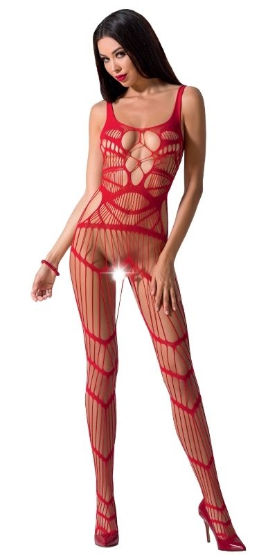 BODYSTOCKING  SPARKLE Lencería roja passion con apertura en entrepierna