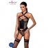 Corsetto amanda in pelle e mesh sensuale