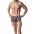 Boxer noir en filet et cuir pour homme