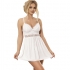 Babydoll branco com decote em v sensual.