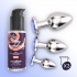 Set de entrenamiento 3 joyas anales de metal con lubricante
