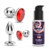 Set de entrenamiento 3 joyas anales de metal con lubricante