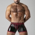 Short en cuir synthétique avec un design érotique et des détails uniques.