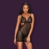 Lencería negra elegante, encaje sexy, tirantes ajustables
