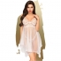 Babydoll sexy em branco com tecido de tule