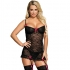 Intimo sublime: elegante chemise nero con reggicalze.