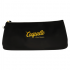 Neceser negro elegante con logo dorado, ideal y seguro