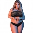 Set seducente con bandeau e slip neri rifiniti con delicato pizzo ondulato