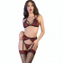 Lingerie sensual de 4 piezas en renda