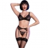 Conjunto sensual de lingerie em renda ajustável