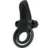 Double anneau vibrant + stimulateur clitoridien 10 vibrations noir