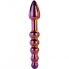 Dildo anal de vidrio, doble extremo, juego de temperatura