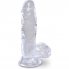 Dildo realista translúcido, flexible, base ventosa potente